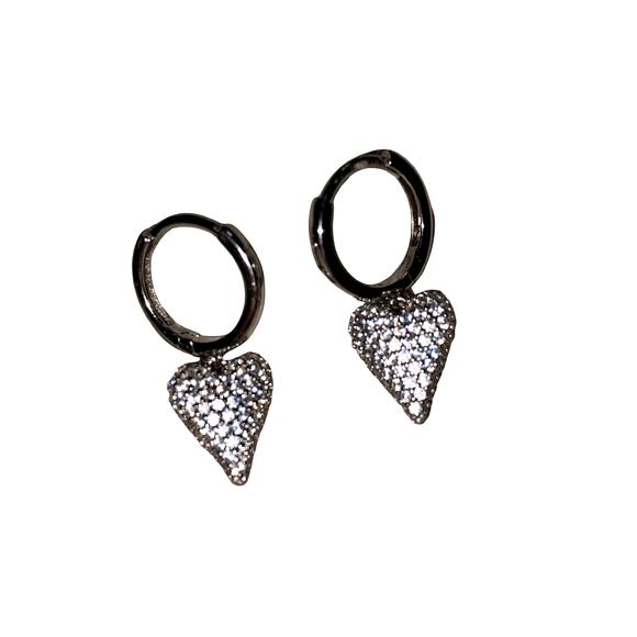 Rachel Zoe Heart Hoop Earrings - Picture 2 of 3